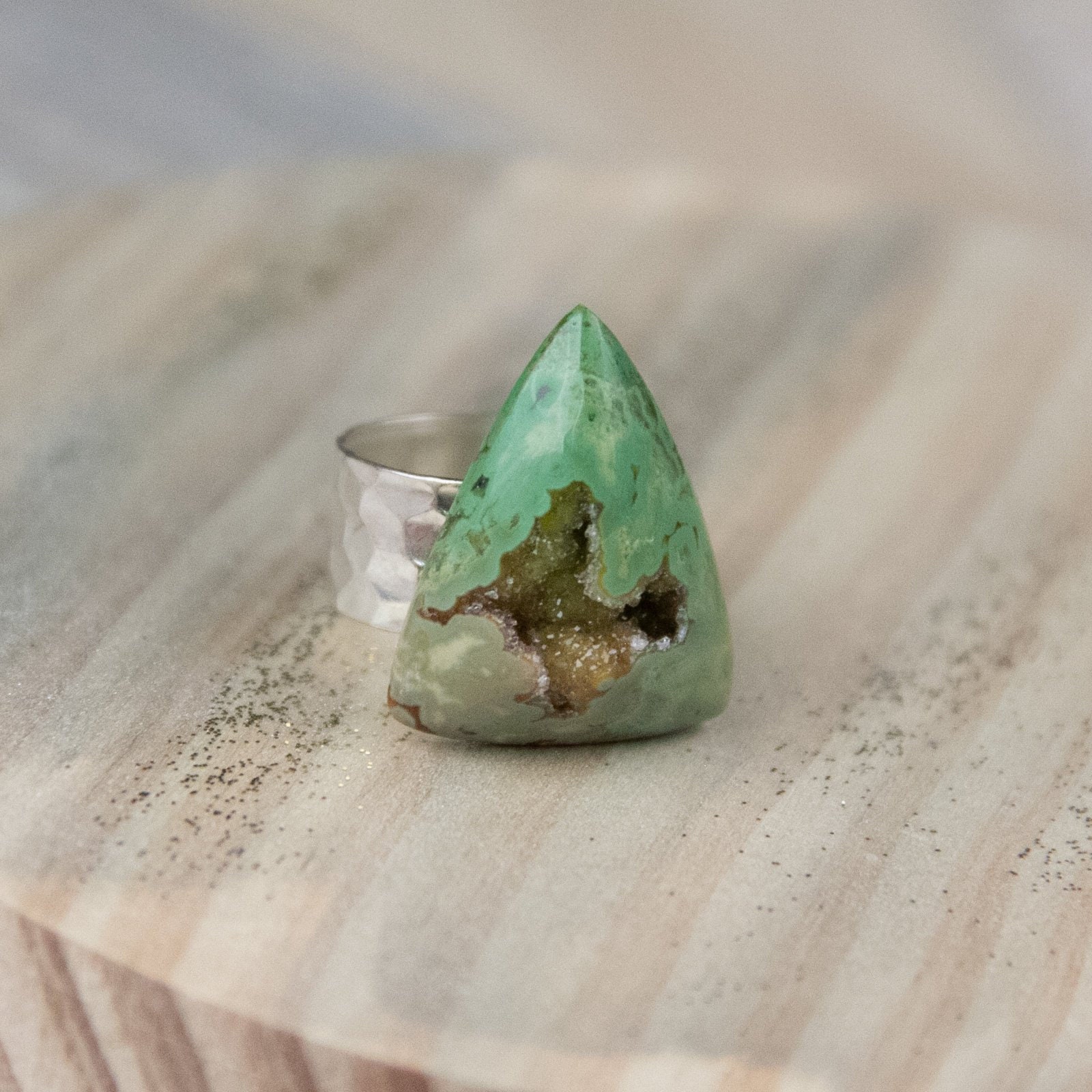 Jade Grün Druzy Ring, Jaspis Statement Silber Ring Verstellbar, Cocktail Jade Grün Druzy Ring, Jaspis Statement Silber Ring Verstellbar, Cocktail von RubySkyDesign