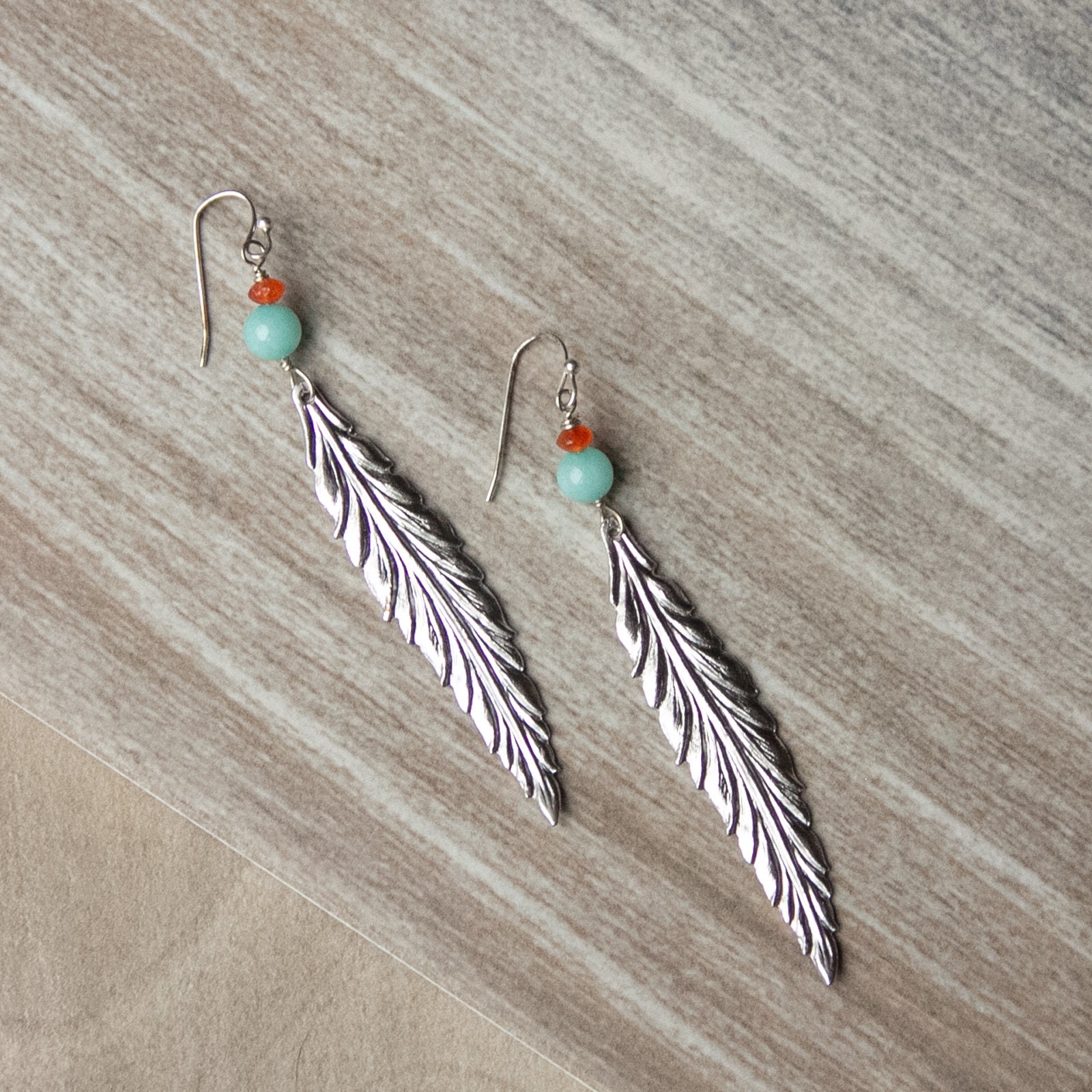 Silber Feder Ohrringe, Boho Lange Statement Ohrringe Silber Feder Ohrringe, Boho Lange Statement Ohrringe von RubySkyDesign