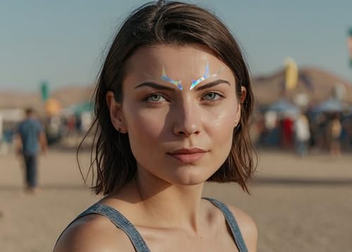 Eyeliner Sticker | Lidstrich Aufkleber holografisch | Festival Make-Up | Face Gem (Silber, Dornen) von RubyVul