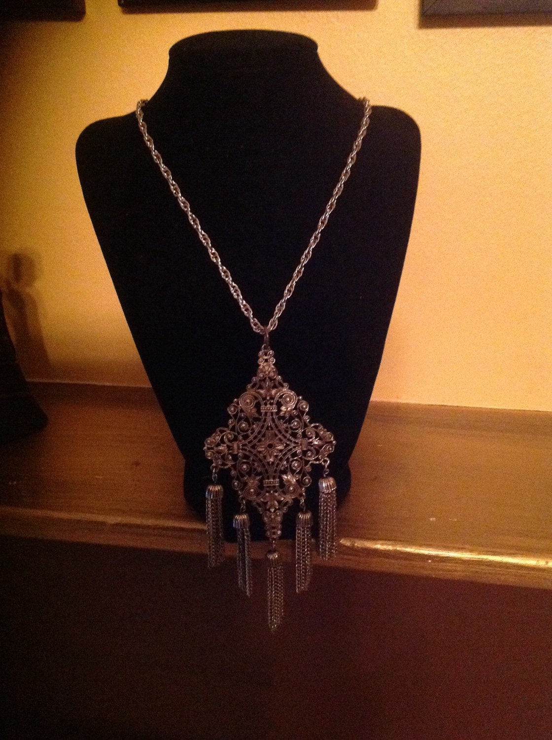 Vintage Silber 1920Er Jahre Stil Halskette von Rubysvintagetreasure