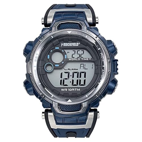 Ruckfield – Racing – Digital – Multifunktions-Armbanduhr – Silikon schwarz blau, durchsichtig, Riemen Ruckfield – Racing – Digital – Multifunktions-Armbanduhr – Silikon schwarz blau, durchsichtig, Riemen von Ruckfield