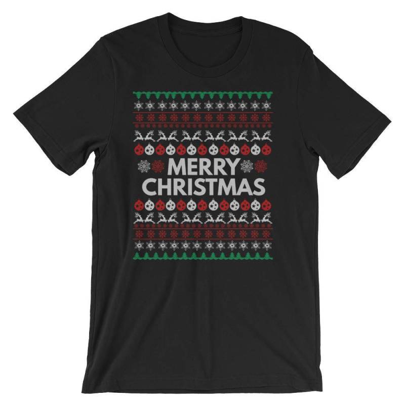 Hässliche Pullover Stil Frohe Weihnachten-Kurzarm Unisex T-Shirt Hässliche Pullover Stil Frohe Weihnachten-Kurzarm Unisex T-Shirt von RucksackDesigns