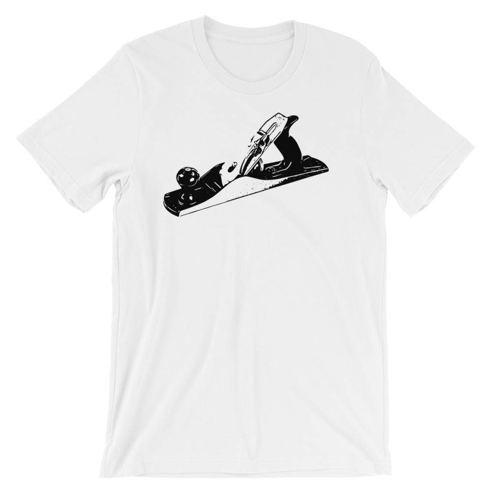 Hand Flugzeug Holzbearbeitung Kurzarm Unisex T-Shirt Hand Flugzeug Holzbearbeitung Kurzarm Unisex T-Shirt von RucksackDesigns