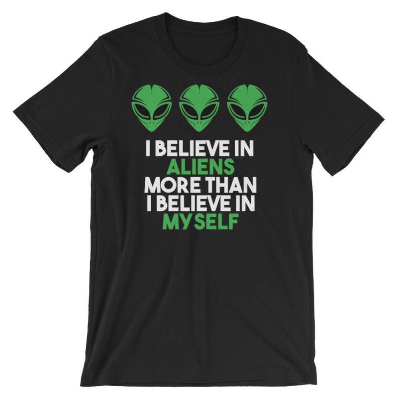 Ich Glaube An Aliens Mehr Als Ich Mich Kurzarm Unisex T-Shirt Ich Glaube An Aliens Mehr Als Ich Mich Kurzarm Unisex T-Shirt von RucksackDesigns
