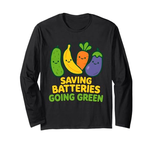 Batterien sparen grün lustig unangemessene Frauen Langarmshirt von Rude Crude and Inappropriate Merch