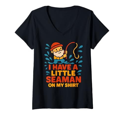 Damen EIN Kleiner Seemann Unangemessene Mädchenreise Dirty Humor Frauen T-Shirt mit V-Ausschnitt Damen EIN Kleiner Seemann Unangemessene Mädchenreise Dirty Humor Frauen T-Shirt mit V-Ausschnitt von Rude Crude and Inappropriate Merch
