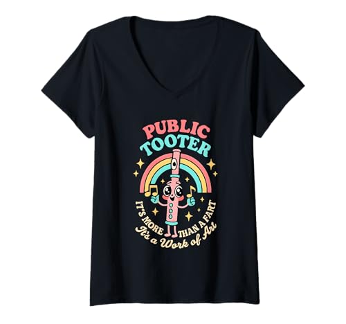 Damen Public Tooter Lustiger Furz Peinlich Erwachsene Humor Dumm Gag T-Shirt mit V-Ausschnitt Damen Public Tooter Lustiger Furz Peinlich Erwachsene Humor Dumm Gag T-Shirt mit V-Ausschnitt von Rude Crude and Inappropriate Merch