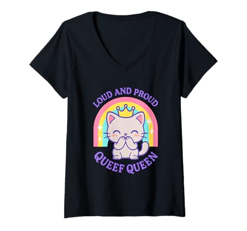 Damen Queef Queen Naughty Women Peinliche Raunchy Freaky Stuff T-Shirt mit V-Ausschnitt Damen Queef Queen Naughty Women Peinliche Raunchy Freaky Stuff T-Shirt mit V-Ausschnitt von Rude Crude and Inappropriate Merch