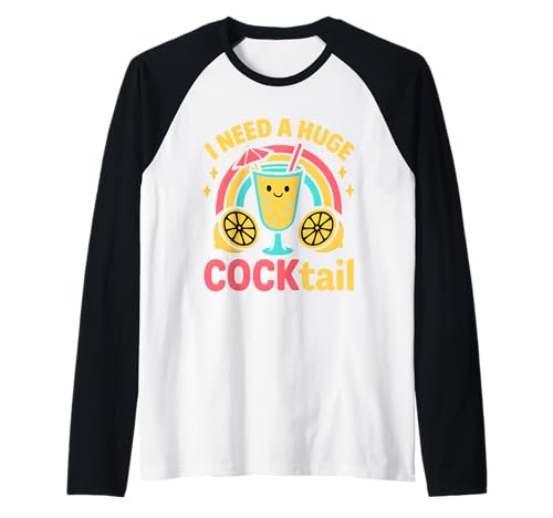 I Need a Huge Cocktail Frauen Lustiger Junggesellinnenabschied Erwachsene Raglan I Need a Huge Cocktail Frauen Lustiger Junggesellinnenabschied Erwachsene Raglan von Rude Crude and Inappropriate Merch