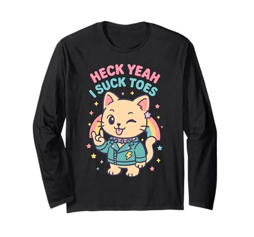 Ich lutsche Zehen Sehr unangemessen Freaky Funny Cringe Men Langarmshirt von Rude Crude and Inappropriate Merch