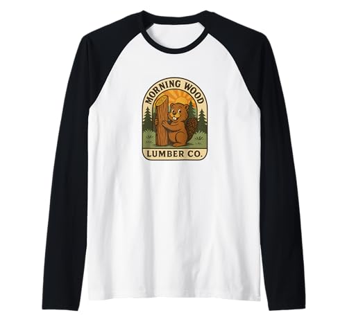 Morning Wood Funny Camping Men Unappropriate Adult Humor Raglan Morning Wood Funny Camping Men Unappropriate Adult Humor Raglan von Rude Crude and Inappropriate Merch