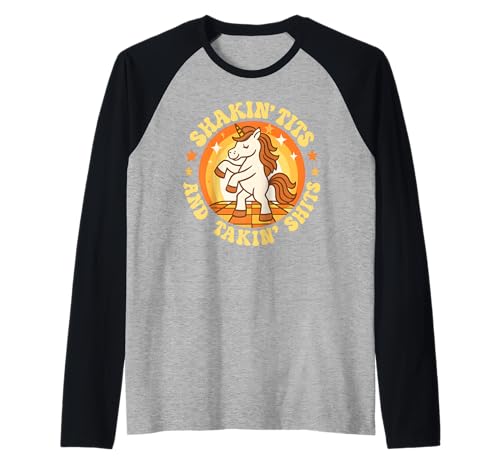 Shakin Tits und Takin Shits Einhorn Dreckiger Humor für Erwachsene Frauen Raglan Shakin Tits und Takin Shits Einhorn Dreckiger Humor für Erwachsene Frauen Raglan von Rude Crude and Inappropriate Merch