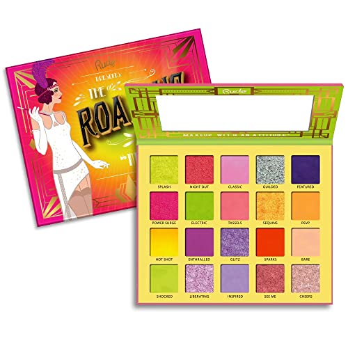 RUDE - The Roaring 20's Neon Lidschattenpalette | Elektrische Farben für Mutige Looks | Hohe Pigmentierung und Einfache Anwendung | Matte, Satinierte und Glänzende Finishes, Mehrfarbig, 10 g von Rude
