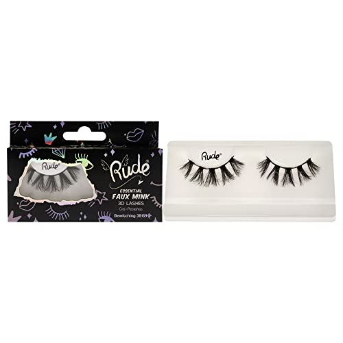 Rude Cosmetics Essential Faux Mink 3D Wimpern – Bewitching For Women 1 Paar von Rude