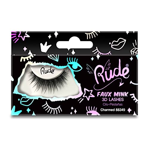 Rude Cosmetics Essential Faux Mink 3D Wimpern – Charmed For Women 1 Paar von Rude