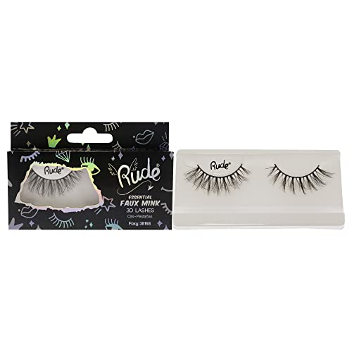 Rude Cosmetics Essential Faux Mink 3D Wimpern – Foxy für Damen, 1 Paar von Rude