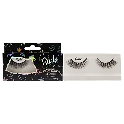 Rude Cosmetics Essential Faux Mink 3D Wimpern – Scrumptious für Frauen, 1 Paar von Rude