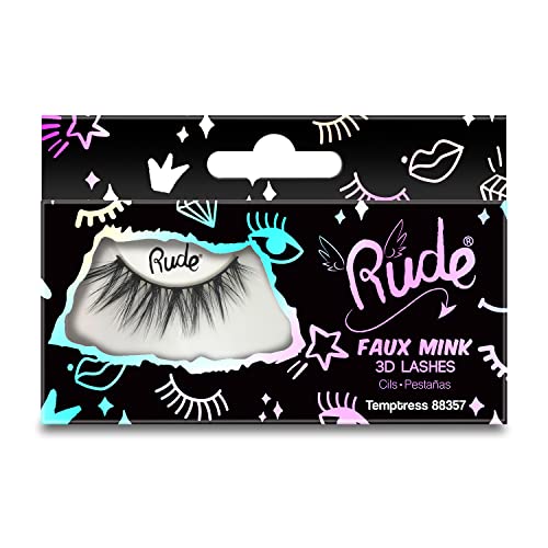 Rude Cosmetics Essential Faux Mink 3D Wimpern – Temptress für Frauen, 1 Paar von Rude