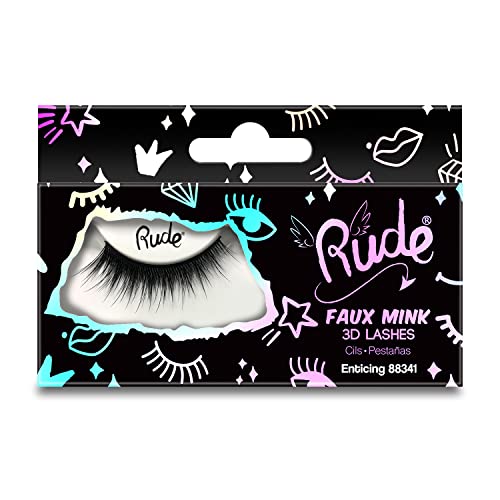 Rude Cosmetics Essential Faux Mink 3D Wimpern – Verlockend für Frauen, 1 Paar von Rude