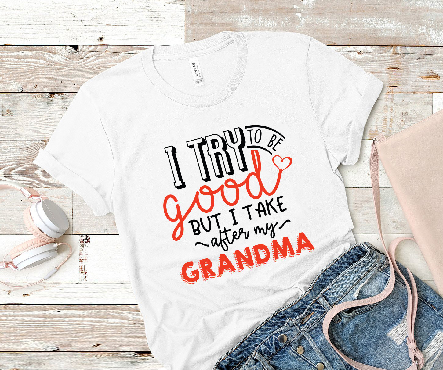 Ich Versuche Gut Zu Sein, Aber Ich Nehme Nach Meiner Oma, Kinder-T-Shirt Th596 von RudeMonster