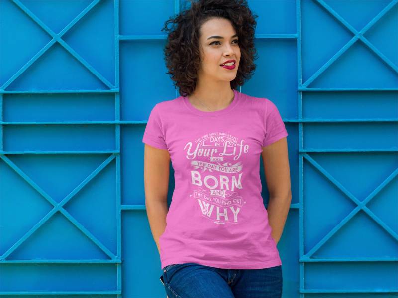 Zwei Wichtigste Tage in Ihrem Leben T-Shirt, Mark Twain Zitat Th255 von RudeMonster