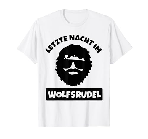 Rudelführer Party Geschenkidee Herren Wolfsrudel Junggesellenabschied T-Shirt 'Wolf Pack The Last Pack Day' Weiß Klein Klassisch Crew-Ausschnitt Kurze Ärmel JGA von Rudelführer Party Geschenkidee