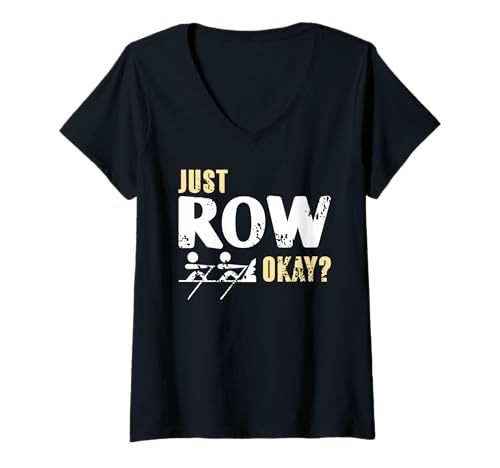 Damen Ruder Schon! Vintage Crew Spruch Mit Haltung T-Shirt mit V-Ausschnitt Damen Ruder Schon! Vintage Crew Spruch Mit Haltung T-Shirt mit V-Ausschnitt von Ruderteam Humor und Wettkampfspaß