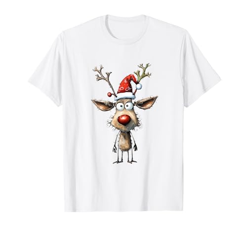 Rentier Reindeer Weihnachten Damen Herren Weihnachtsoutfits T-Shirt von Rudolf Rudolph Geschenkidee Weihnachtsshirt