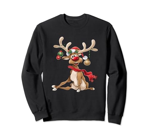 Weihnachts Tshirt Damen Geschenke für Ihn lustiges Rentier Sweatshirt von Rudolf Weihnachtsshirt Herren Rudolph Geschenkidee