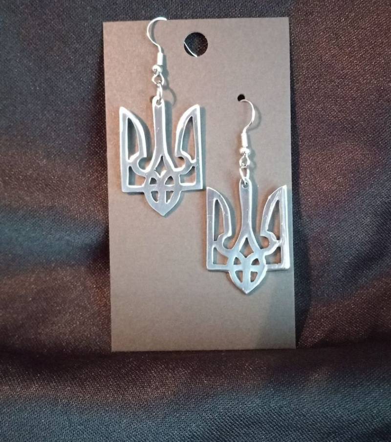 Ukraine Trident Recycelte Aluminium Ohrringe/Tropfen von RudyTuesdayDesigns