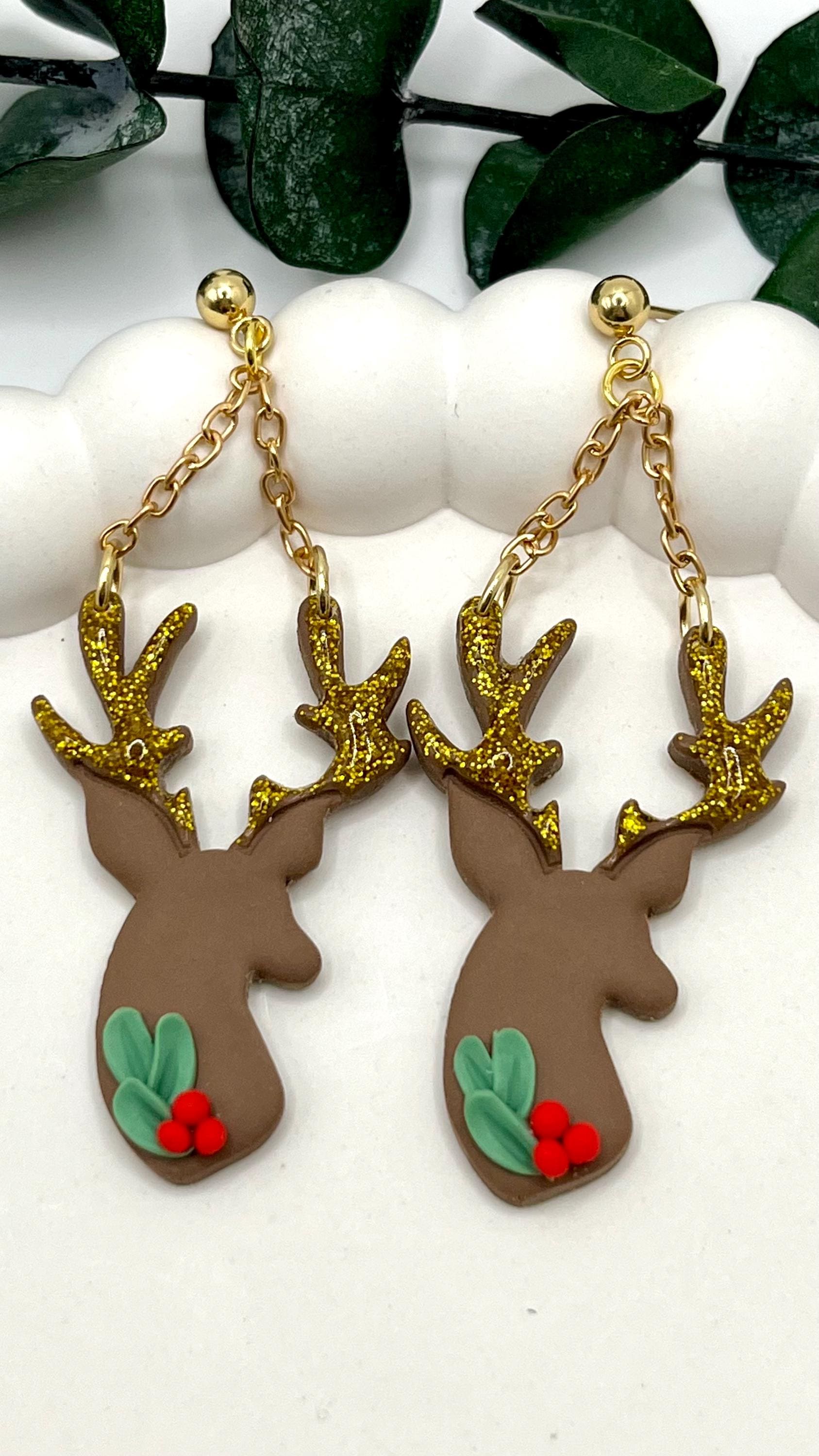 Weihnachtsohrringe Rentier von RuebensuesschenShop