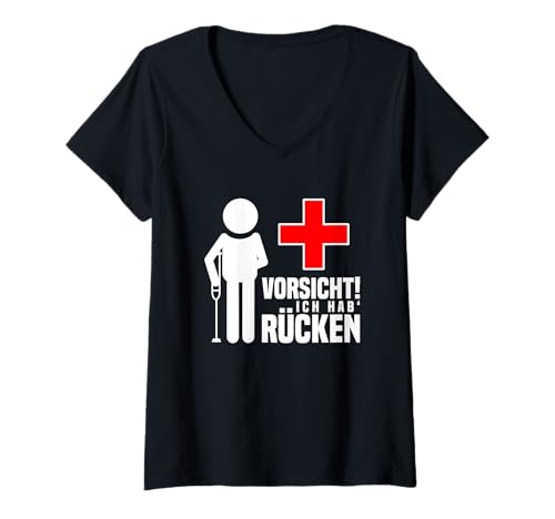 Damen Ich Hab Rücken Op Reha Lustig Gadgets Rückenschmerzen T-Shirt mit V-Ausschnitt von Rücken Op Gadgets und Reha Lustig