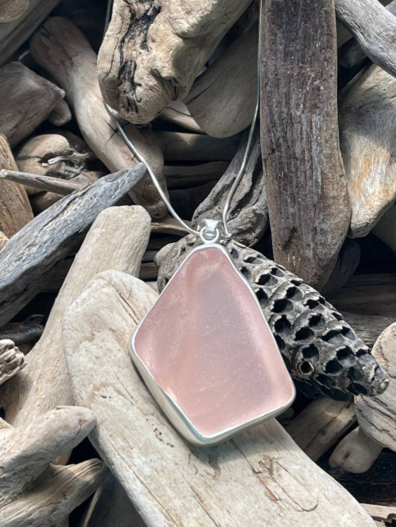 Seeglas Halskette Rosa von RuegenDesign