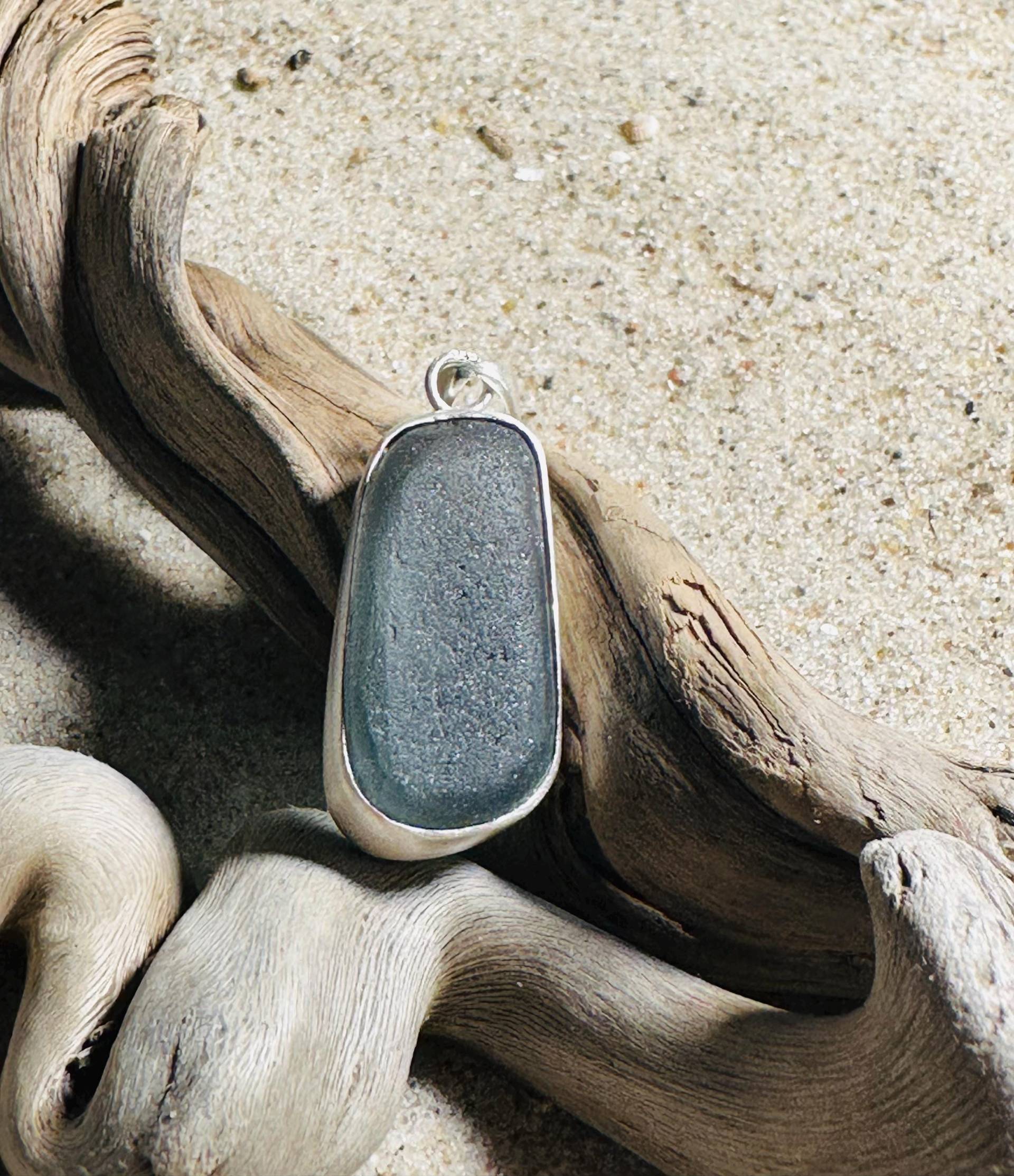 Seeglas Kette Grau von RuegenDesign