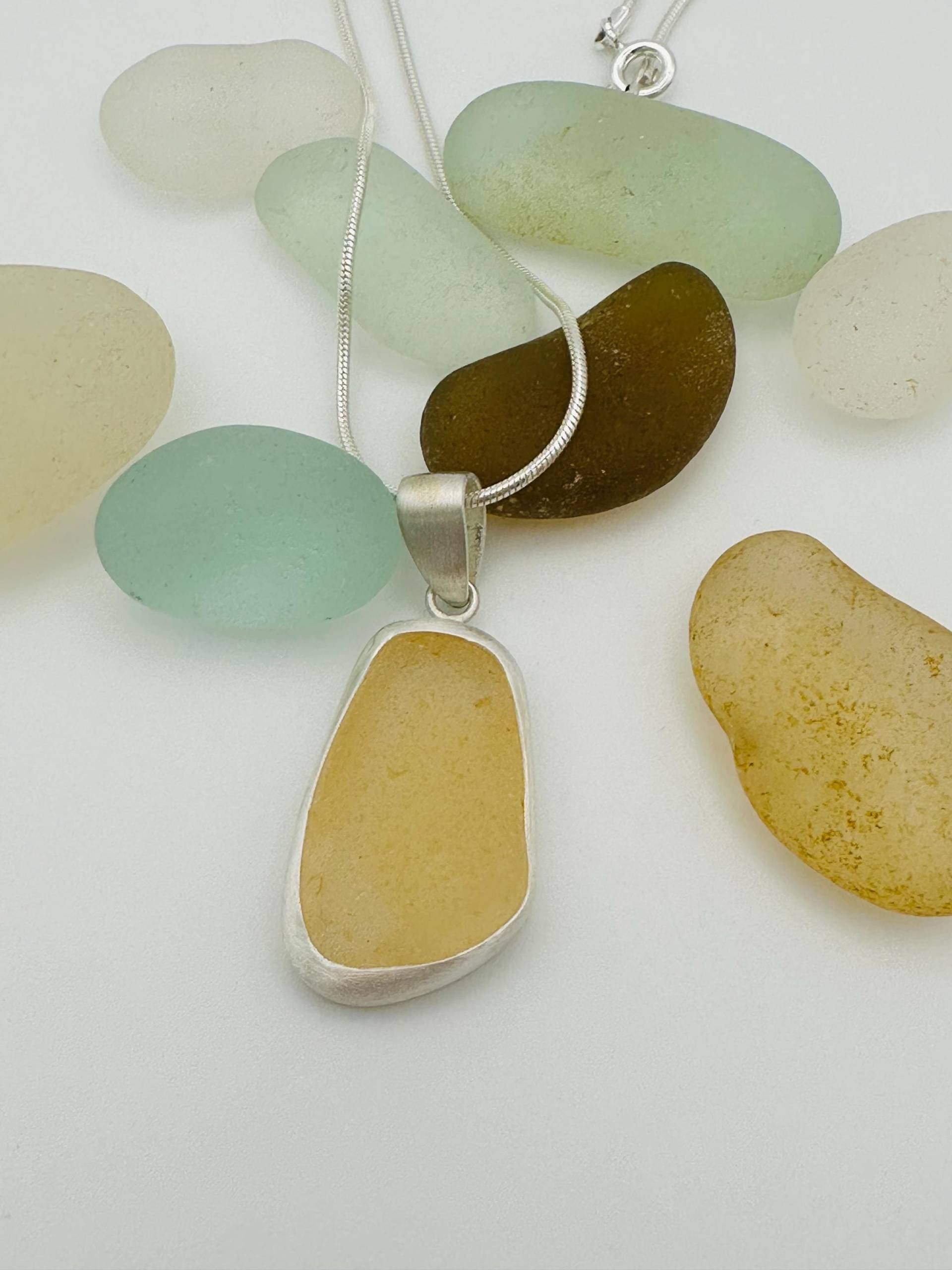 Seeglas Kette Hellgelb von RuegenDesign