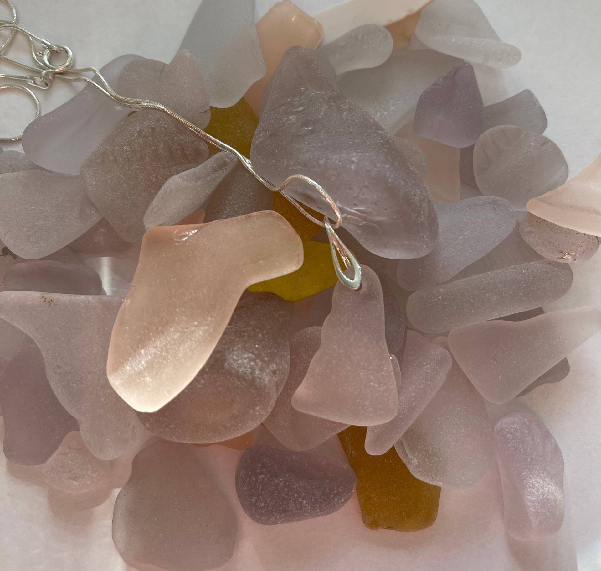 Seeglas Kette Rosa von RuegenDesign