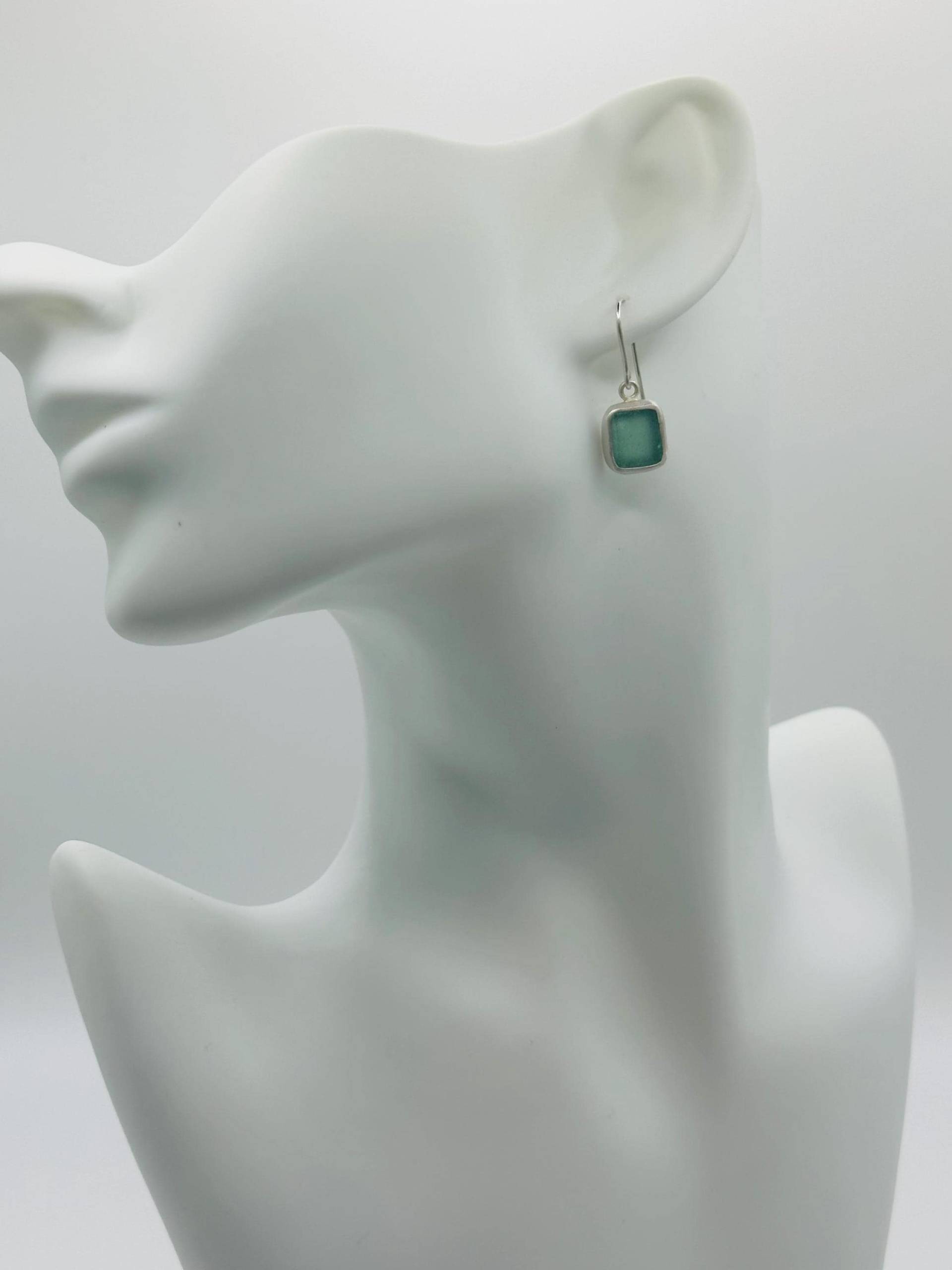 Seeglas Ohrringe Teal Blue Seeglas Ohrringe Teal Blue von RuegenDesign