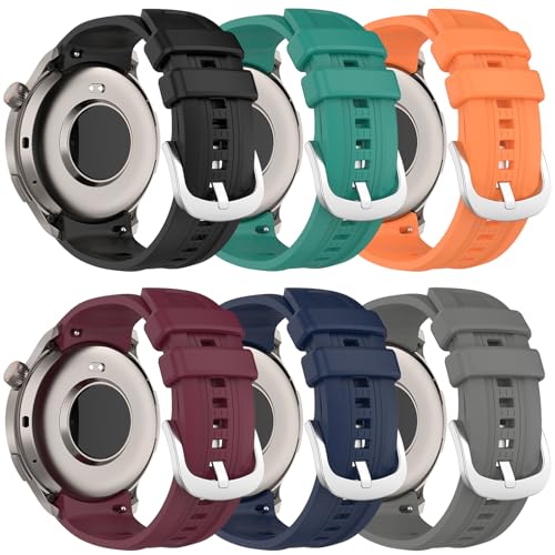 Armband Kompatibel für Amazfit Balance A2286, Verstellbar Silikon Sport Ersatzarmband für Damen und Herren, Atmungsaktiv Uhrenarmband (6er Pack) von RuenTech