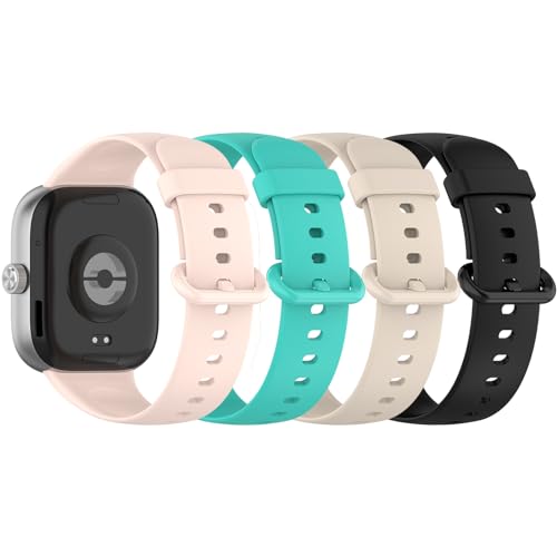 Armband Kompatibel für Redmi Watch 4 Uhrenarmband, Männer und Frauen Weiches Silikon Ersatz Armband Kompatibel für Xiaomi Band 8 Pro (4er Pack B) von RuenTech