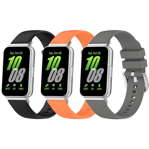 Armband für Samsung Galaxy fit 3 SM-R390, Weich Silikon Armbänder Sport Ersatzarmband Kompatibel für Samsung Galaxy fit 3 Uhrenarmband für Frauen Männer (3er Pack A) von RuenTech