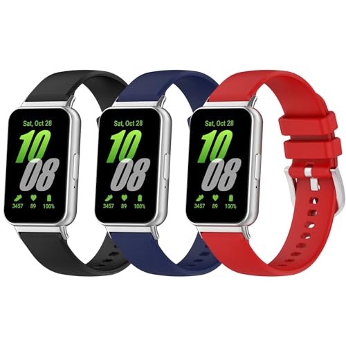 Armband für Samsung Galaxy fit 3 SM-R390, Weich Silikon Armbänder Sport Ersatzarmband Kompatibel für Samsung Galaxy fit 3 Uhrenarmband für Frauen Männer (3er Pack C) von RuenTech