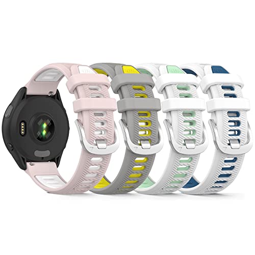 RuenTech Armband Kompatibel für Coros Pace 2/Apex 2/Apex 42mm Band Silikon, Quick Fit Armband für Frauen Männer, Atmungsaktives leichtes Ersatzarmband (4er Pack C) von RuenTech