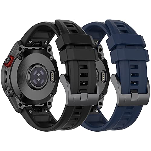 Uhrenarmband für Amazfit Falcon Sport Quick Fit Armband für Amazfit Falcon Smart Watch Silikonband Herrenarmband (Schwarz+Marineblau) von RuenTech