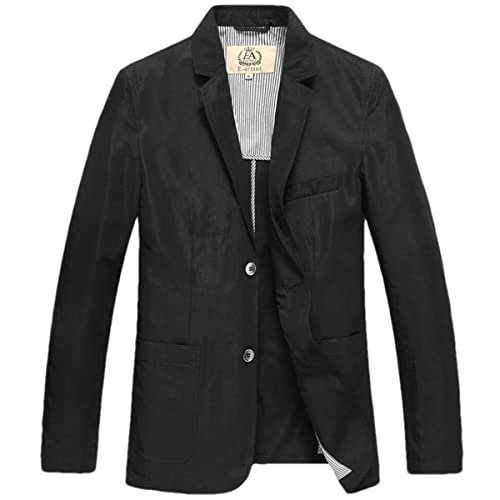 Ruereuu Herren Frühling und Herbst Anzug dünne Seidenjacke einreihig Blazer, X51, XXXL von Ruereuu