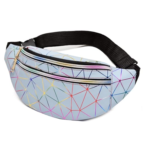 1 Stück Neue Laser Gürtel Taschen Mode Frauen Taille Packs Bauch Tasche Hüft Tasche Handtasche Satchel Geometrische Muster Brieftasche von Rufevee