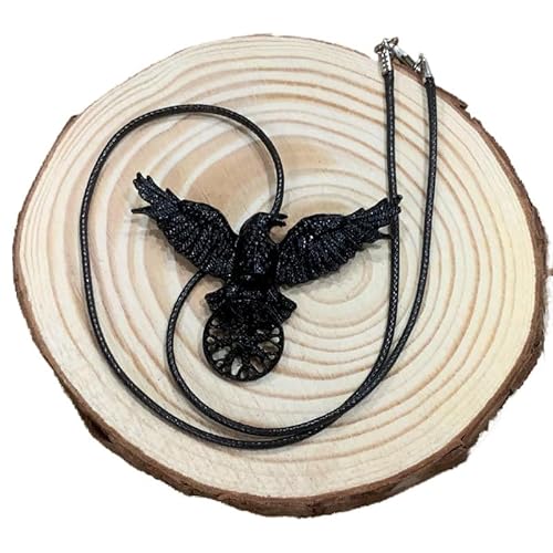 1 Stück Retro Hippie Halskette Viking Mystic Symbol Neckalce Vintage Goth Black Crow Anhänger für Frauen Männer von Rufevee