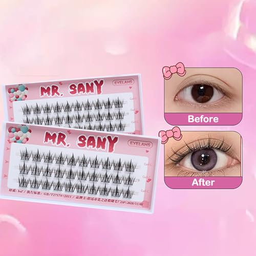 3 Reihen selbst klebende Wimpern, kein Kleber benötigt selbst klebende Wimpern cluster, wieder verwendbare vor geklebte Wimpern kein Entferner Keine Rückstände für Anfänger von Rufevee