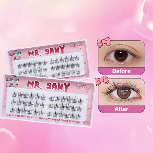 3 Reihen selbst klebende Wimpern, kein Kleber benötigt selbst klebende Wimpern cluster, wieder verwendbare vor geklebte Wimpern kein Entferner Keine Rückstände für Anfänger von Rufevee