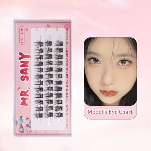3 Reihen selbst klebende Wimpern, kein Kleber benötigt selbst klebende Wimpern cluster, wieder verwendbare vor geklebte Wimpern kein Entferner Keine Rückstände für Anfänger von Rufevee