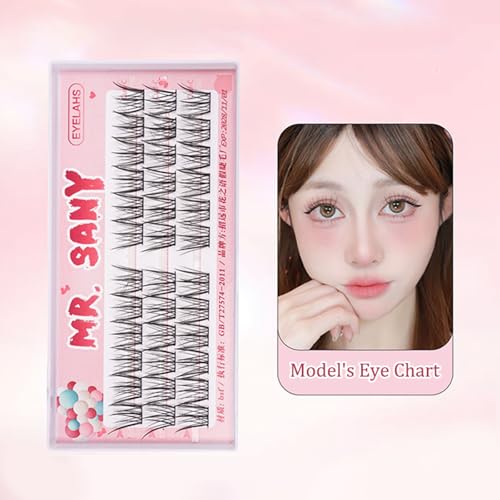 3 Reihen selbst klebende Wimpern, kein Kleber benötigt selbst klebende Wimpern cluster, wieder verwendbare vor geklebte Wimpern kein Entferner Keine Rückstände für Anfänger von Rufevee